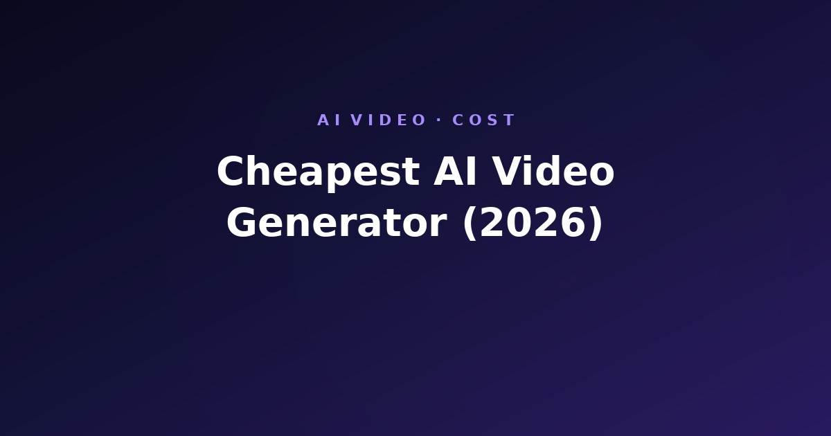 Cheapest AI Video Generator (2026)