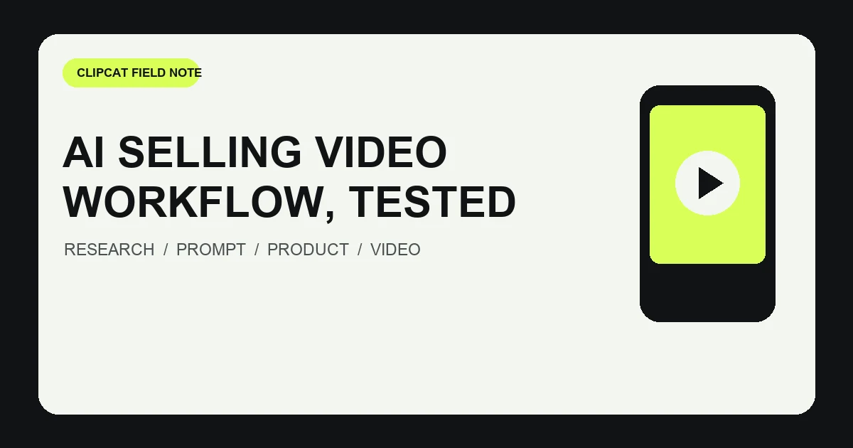 Clipcat AI 带货视频从爆款研究到成片的工作流