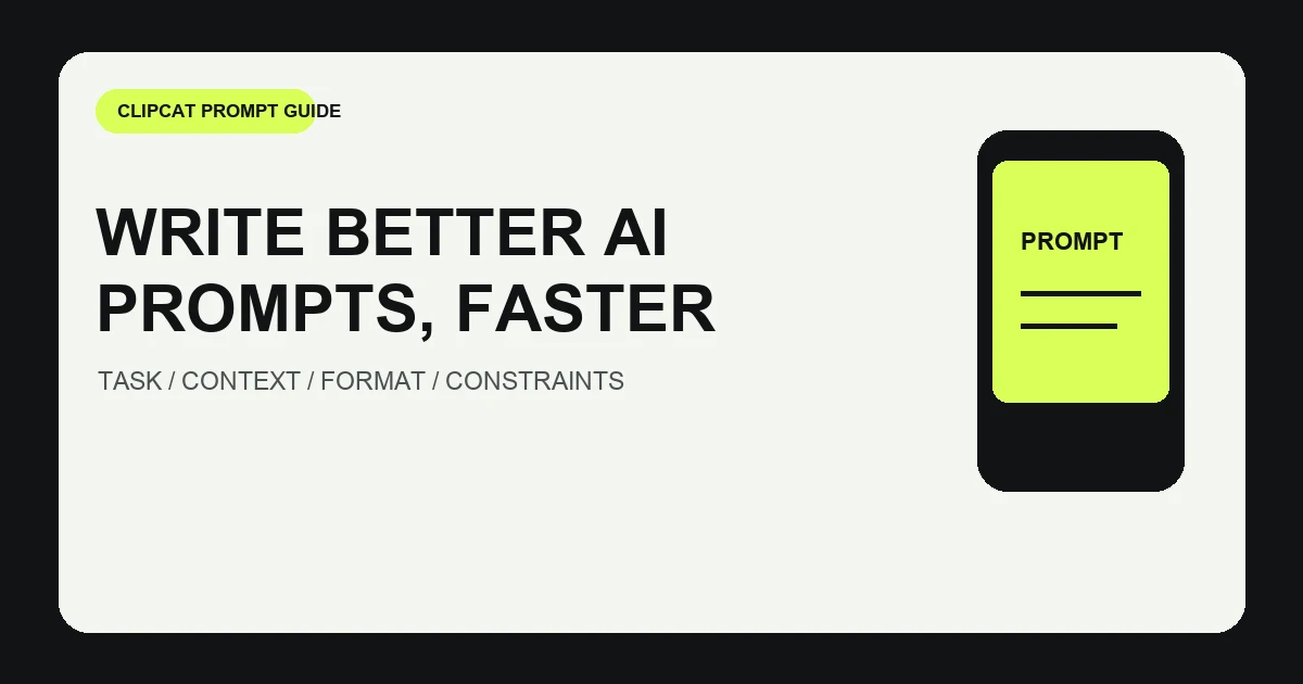 Clipcat AI 提示词从任务定义到高质量电商内容输出的流程
