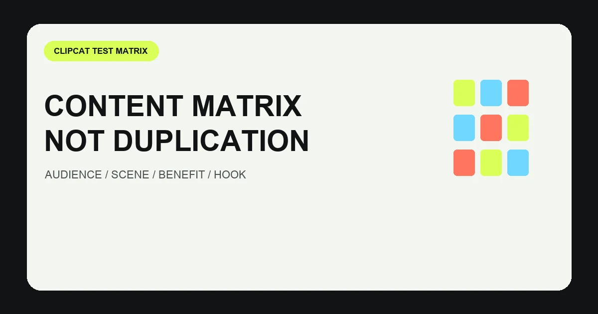 TikTok shoppable video workflow from reference research to a controlled content matrix
