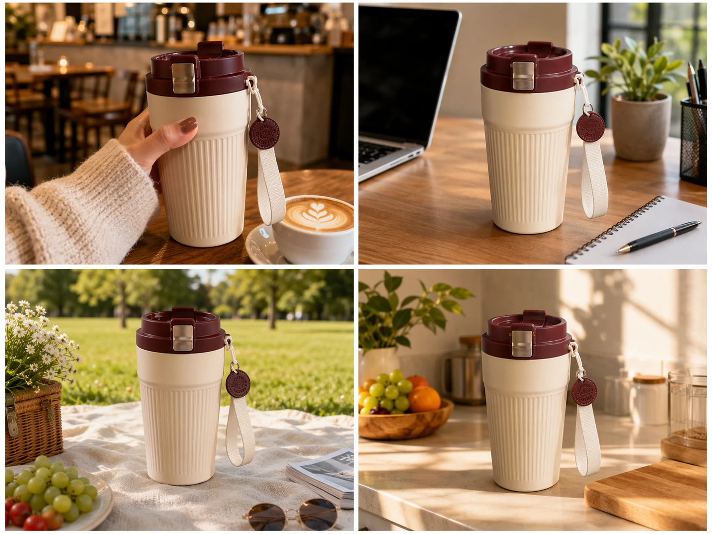 The same product placed into several real lifestyle scenes