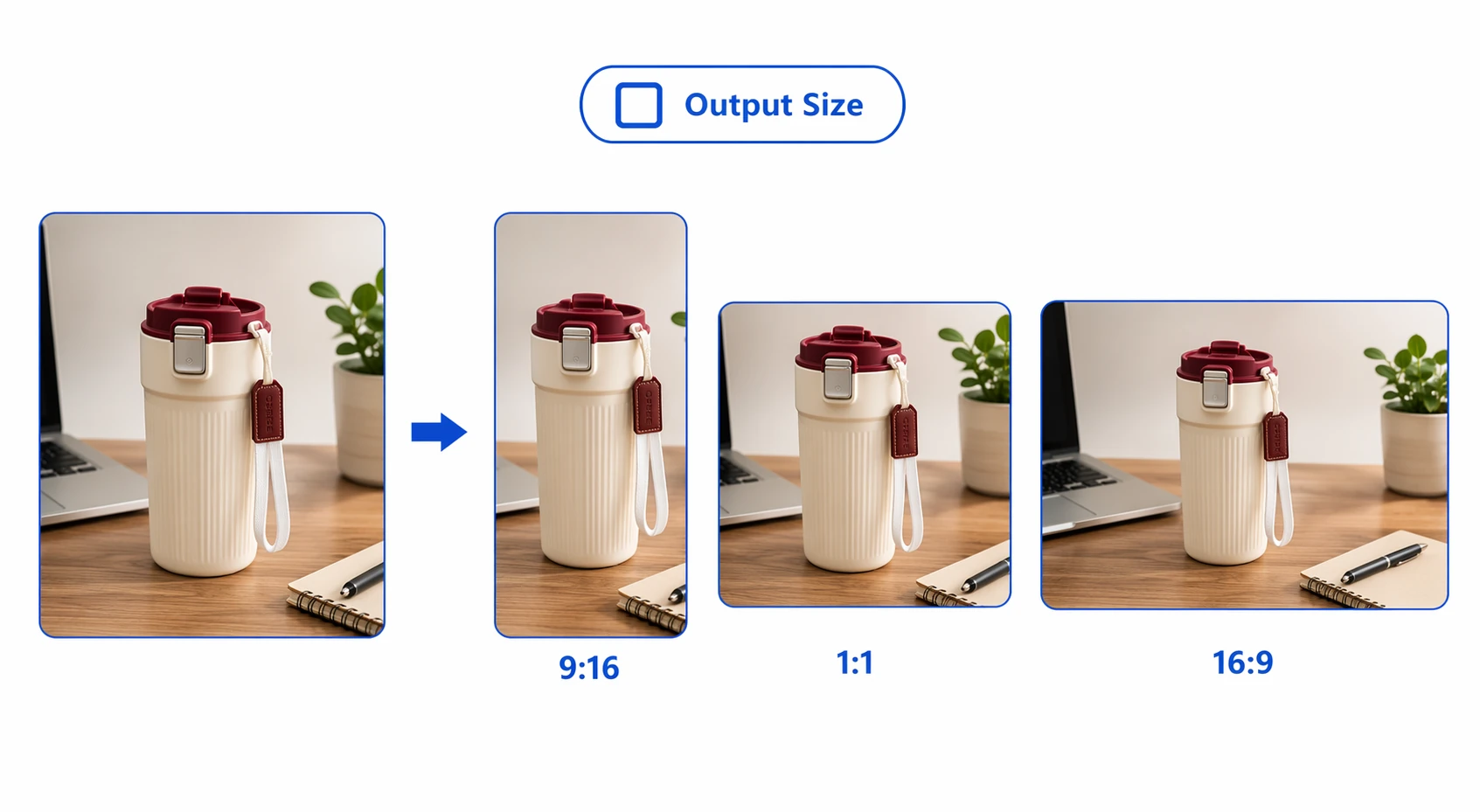 One scene adapted to multiple image sizes