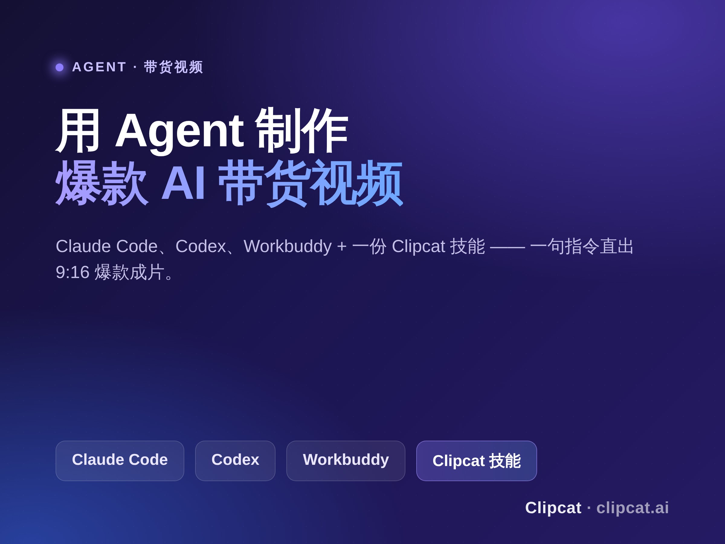 用 Agent 制作爆款 AI 带货视频:Clipcat Skill实操