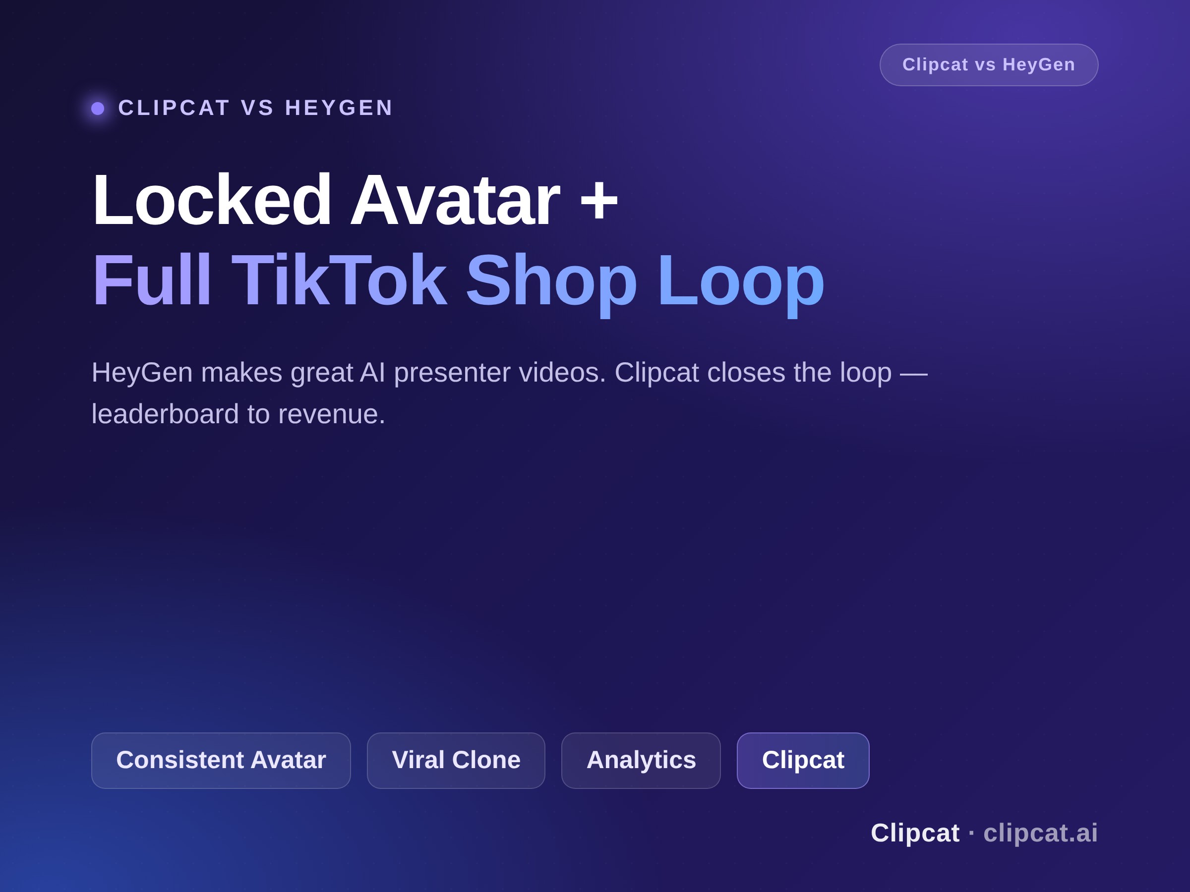Clipcat vs HeyGen: TikTok Shop Loop vs AI Avatar Platform