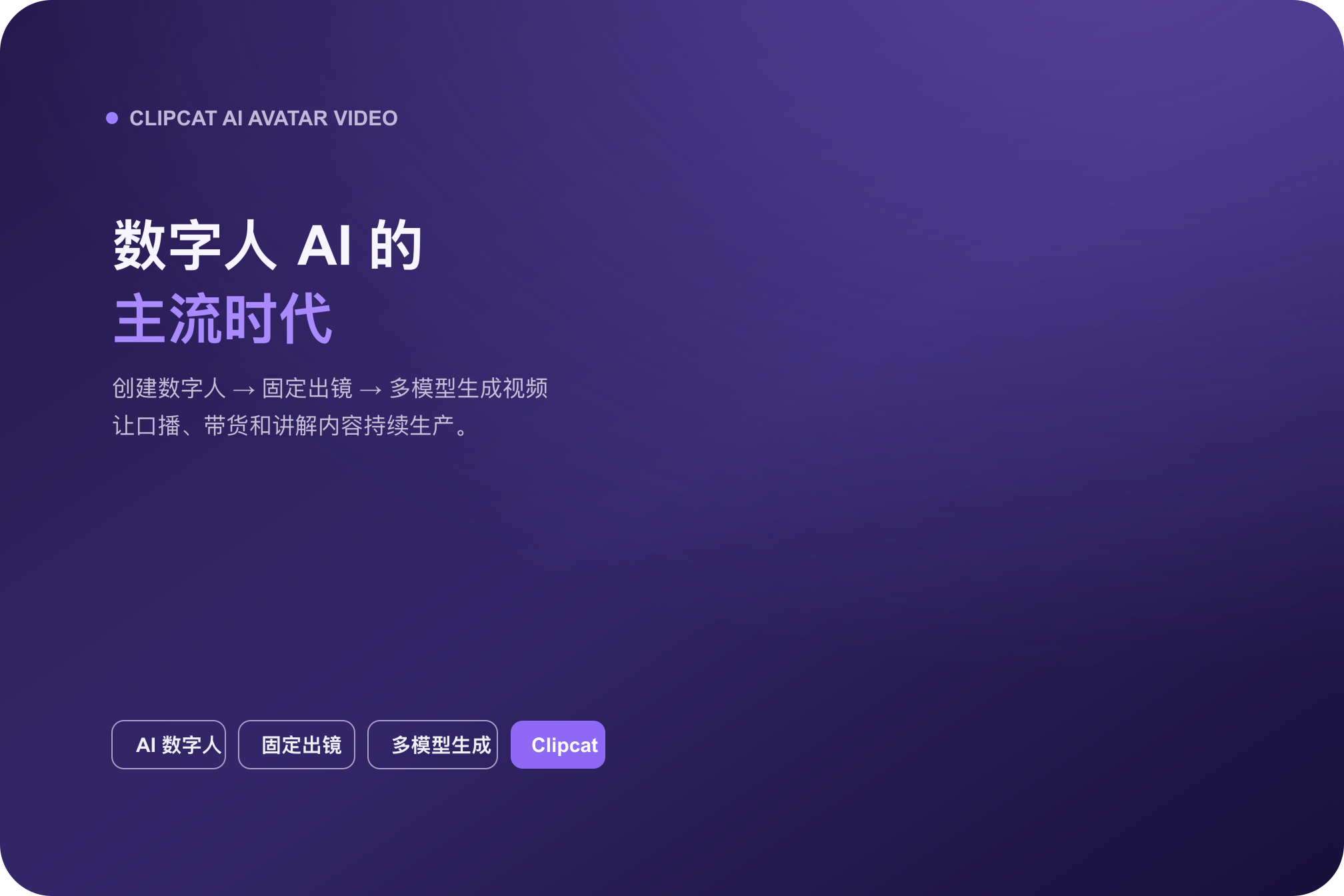 数字人 AI 的主流时代：ClipCat AI 如何批量制作固定出镜视频