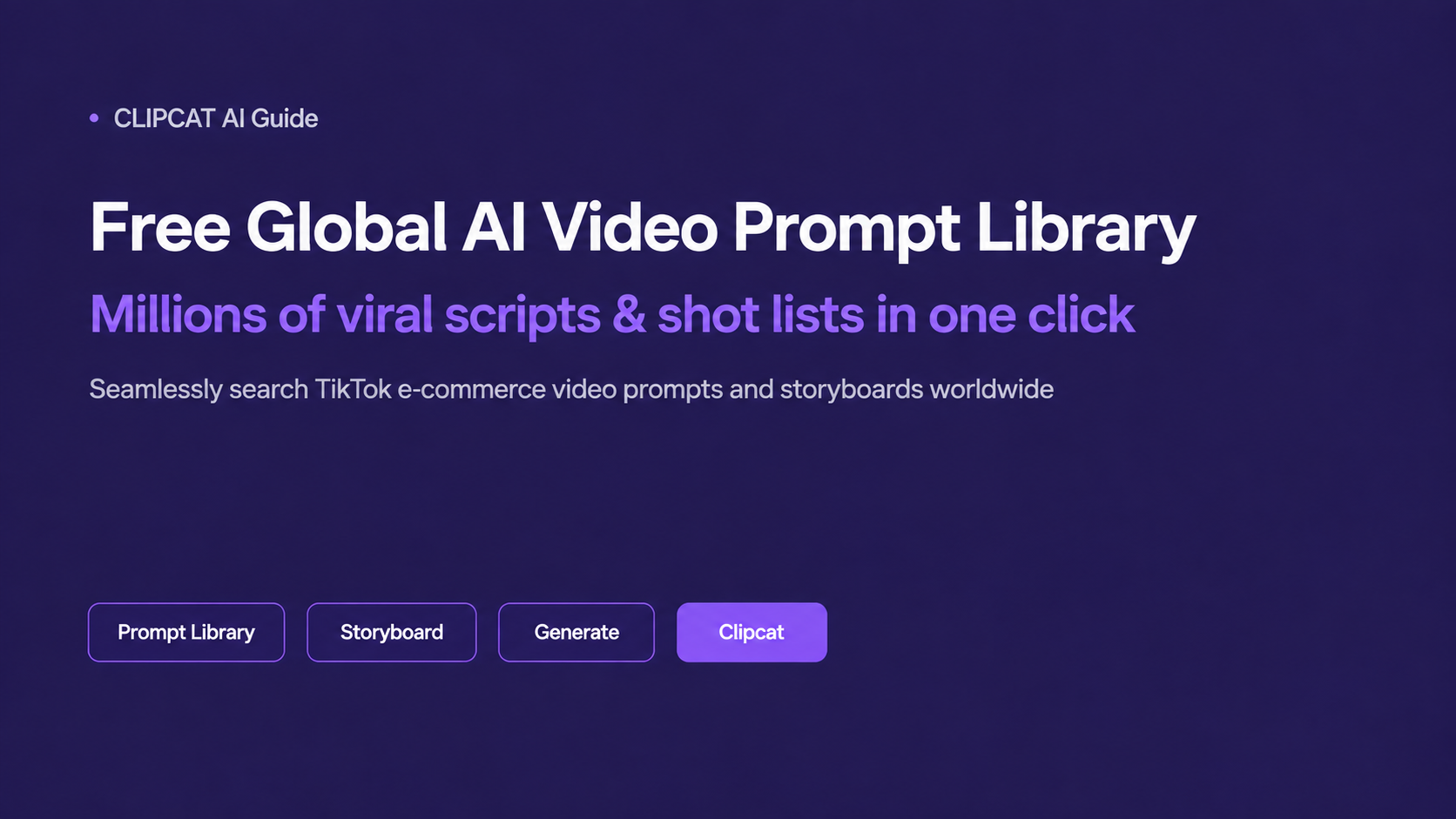 Free Global AI Video Prompts for TikTok | Clipcat